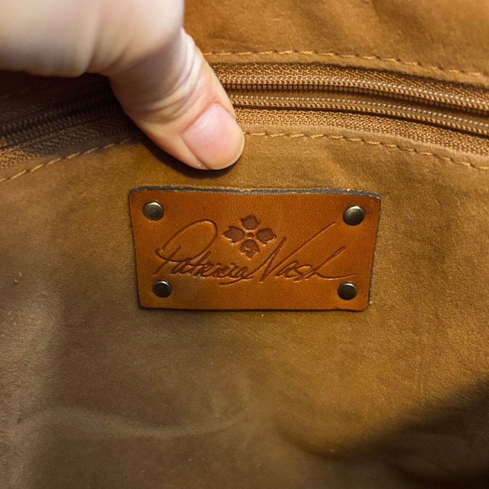 Patricia Nash Brown Floral Leather Crossbody Bag - Picture 2 of 3